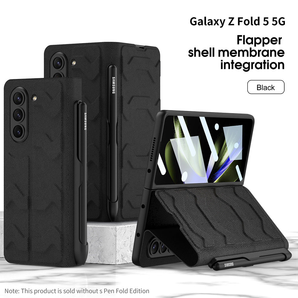 Samsung Galaxy Z Fold 5 Mobile Phone Case Fashion Warrior Flip Leather Case Film Velcro Pen Slot Case - mycasety2023 Mycasety