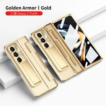 Load image into Gallery viewer, Plated Transparent Galaxy Z Fold5 Fold4 Fold3 Case with Front Screen Protector &amp; Flat Hinge Protection &amp; Kick-Stand - mycasety2023 Mycasety
