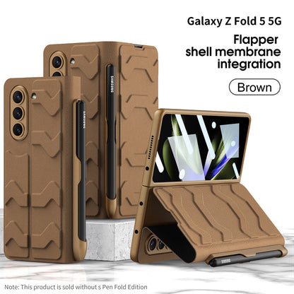 Samsung Galaxy Z Fold 5 Mobile Phone Case Fashion Warrior Flip Leather Case Film Velcro Pen Slot Case - mycasety2023 Mycasety