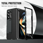Leather Galaxy Z Fold5 Case with Front Screen Protector With Hidden Kick-Stand - mycasety2023 Mycasety