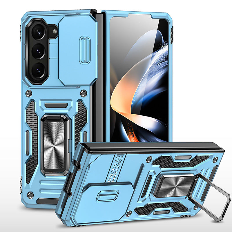 Samsung Galaxy Z Fold5 Case Armor Heavy Duty Shell Magnetic Car Holder and Lens Slide(Pre-sell) - mycasety2023 Mycasety