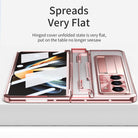 Electroplated Clear PC Galaxy Z Fold5 Fold4 Fold3 Case with Front Screen Protector & Flat Hinge & Hidden Stand And Pen Slot and Free Stylus - mycasety2023 Mycasety