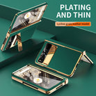 Ultra-thin Leather Electroplating Google Pixel Fold Case All-Inclusive Hinge with Screen Protector - mycasety2023 Mycasety