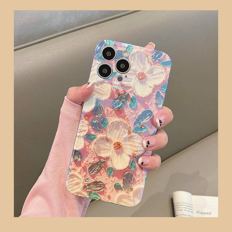 Artistic Vintage Oil Painting Flower iPhone Case - {{ shop_name}} varyfun