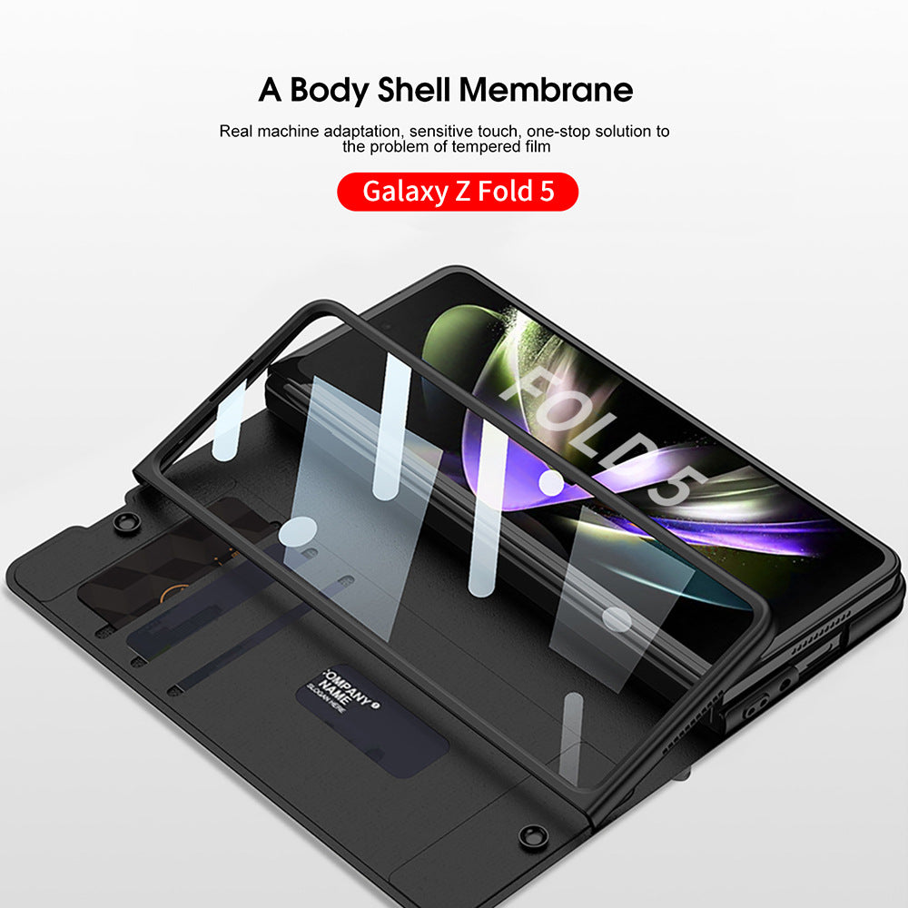 Samsung Galaxy Z Fold 5 Mobile Phone Case Fashion Warrior Flip Leather Case Film Velcro Pen Slot Case - mycasety2023 Mycasety