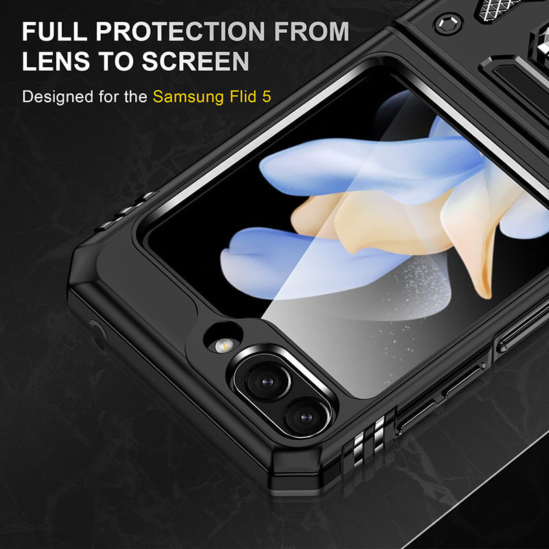 Samsung Z Flip 5 Case Metal Ring Car Magnetic Bracket Protective Case - mycasety2023 Mycasety
