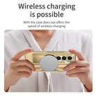 Plated Transparent Galaxy Z Fold5 Fold4 Fold3 Case with Front Screen Protector & Flat Hinge Protection & Kick-Stand - mycasety2023 Mycasety