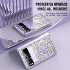 Electroplating Transparent Google Pixel Fold Case All-inclusive Drop-resistantCase with Hinge Protection Aand Kick-stand - mycasety2023 Mycasety