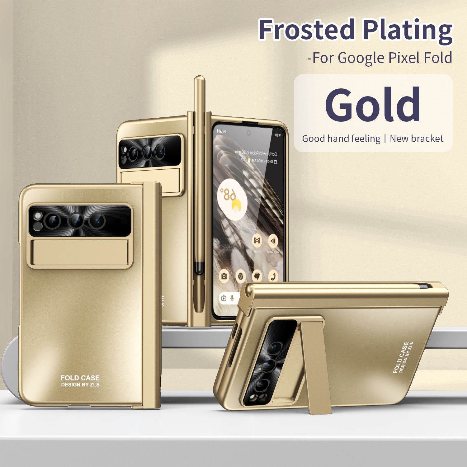 Slim Google Pixel Fold Case with Hinge Protective Screen Protector Pen Slot and Stylus - {{ shop_name}} varyfun