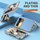 Ultra-thin Leather Electroplating Google Pixel Fold Case All-Inclusive Hinge with Screen Protector - mycasety2023 Mycasety