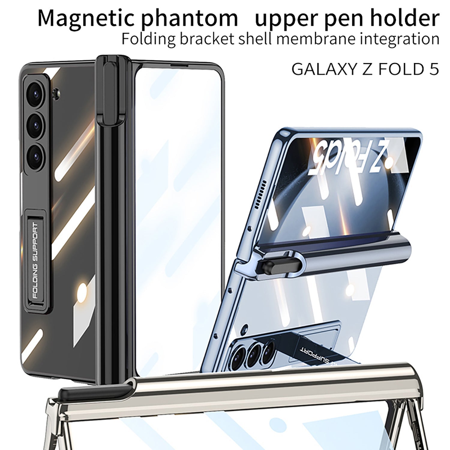 Magnetic Folding Bracket Shatter-Resistant Case For Samsung Galaxy Z Fold5 Fold4 Fold3 5G - mycasety2023 Mycasety