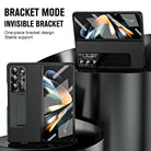 Leather Galaxy Z Fold5 Case with Front Screen Protector With Hidden Kick-Stand - mycasety2023 Mycasety