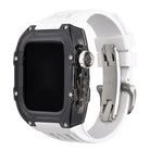 Luxury Metal Case Strap(Fluoro Rubber) For Apple Watch Series 44/45 mm - mycasety2023 Mycasety
