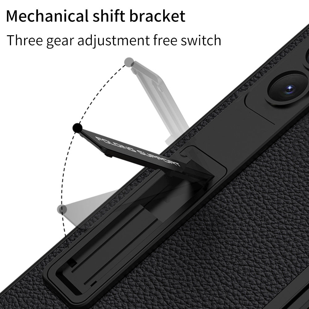 Leather Samsung Galaxy Z Fold5 Case With Film Kickstand - mycasety2023 Mycasety