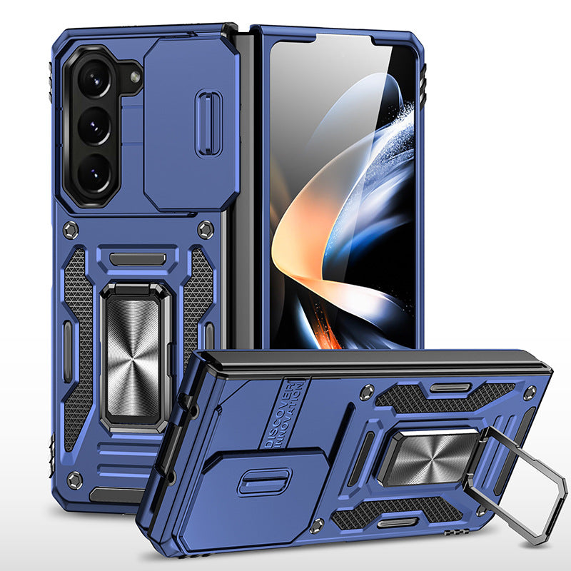 Samsung Galaxy Z Fold5 Case Armor Heavy Duty Shell Magnetic Car Holder and Lens Slide(Pre-sell) - mycasety2023 Mycasety