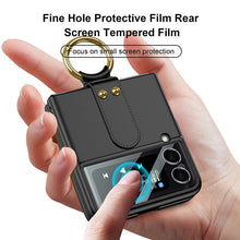 Load image into Gallery viewer, Original Back Screen Glass Matte Hard Cover With Finger-Ring For Samsung Z Flip4 Flip3 5G - {{ shop_name}} varyfun
