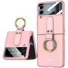 Original Back Screen Glass Matte Hard Cover With Finger-Ring For Samsung Z Flip4 Flip3 5G - {{ shop_name}} varyfun