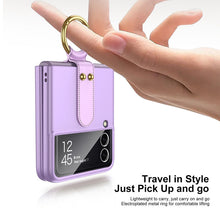 Load image into Gallery viewer, Original Back Screen Glass Matte Hard Cover With Finger-Ring For Samsung Z Flip4 Flip3 5G - {{ shop_name}} varyfun
