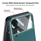 Original Leather Back Screen Tempered Glass Hard Frame Cover For Samsung Z Flip 3 5G - {{ shop_name}} varyfun