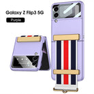 Original Leather Strap Holder Back Screen Glass Hard Cover For Samsung Z Flip 3 5G - {{ shop_name}} varyfun