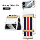 Original Leather Strap Holder Back Screen Glass Hard Cover For Samsung Z Flip 3 5G - {{ shop_name}} varyfun