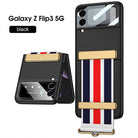 Original Leather Strap Holder Back Screen Glass Hard Cover For Samsung Z Flip 3 5G - {{ shop_name}} varyfun