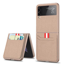 Load image into Gallery viewer, Original Leather Texture Card Package Hard Case For Samsung Galaxy Z Flip 3 5G - {{ shop_name}} varyfun
