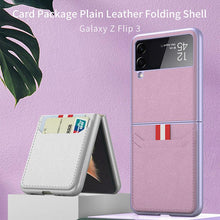 Load image into Gallery viewer, Original Leather Texture Card Package Hard Case For Samsung Galaxy Z Flip 3 5G - {{ shop_name}} varyfun
