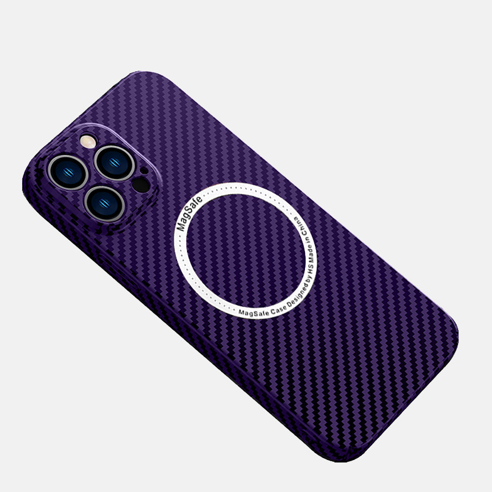 iPhone | Magnetic Purple Carbon Fiber Phone Case - mycasety2023 Mycasety