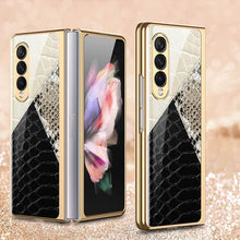 Load image into Gallery viewer, Python Leopard Print Tempered Glass Case for Samsung Galaxy Z Fold 3 5G - {{ shop_name}} varyfun
