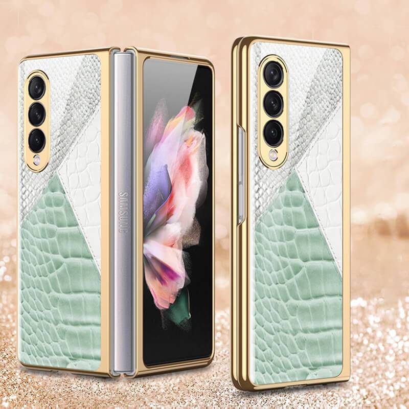 Python Leopard Print Tempered Glass Case for Samsung Galaxy Z Fold 3 5G - {{ shop_name}} varyfun