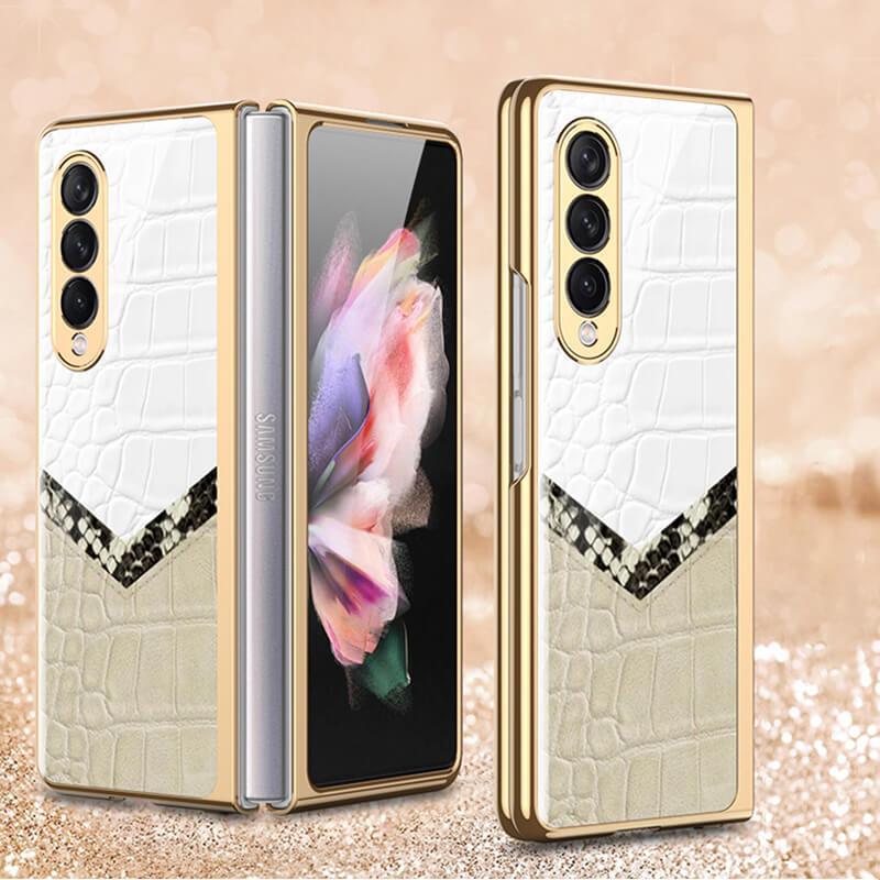 Python Leopard Print Tempered Glass Case for Samsung Galaxy Z Fold 3 5G - {{ shop_name}} varyfun