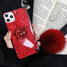 Retro Hair ball Bracket Diamond Case for Samsung/iPhone - mycasety2023 Mycasety