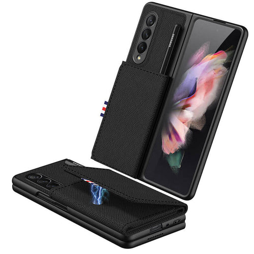 Leather Card Bag Wallet Pen Clasp All-included Cover For Samsung Z Fold 3 5G - {{ shop_name}} varyfun