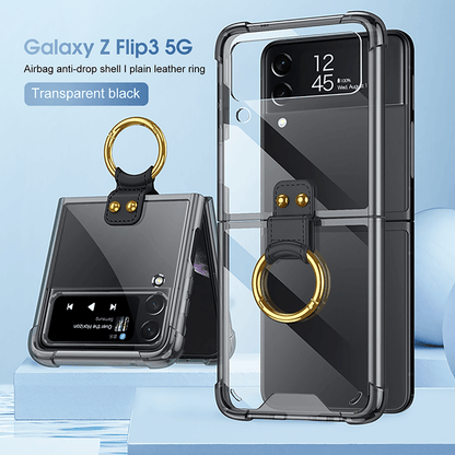 Transparents Airbag Ring Holder Anti-knock Protection Cover For Samsung Galaxy Z Flip 3 5G - {{ shop_name}} varyfun