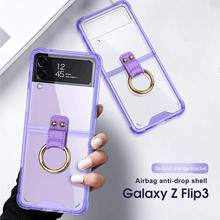 Load image into Gallery viewer, Transparents Airbag Ring Holder Anti-knock Protection Cover For Samsung Galaxy Z Flip 3 5G - {{ shop_name}} varyfun
