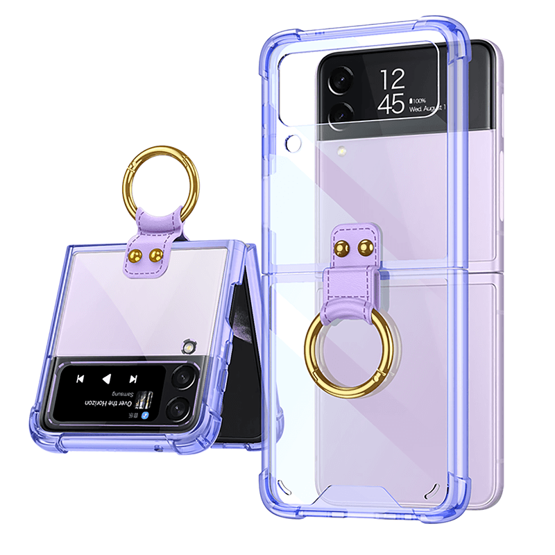 Transparents Airbag Ring Holder Anti-knock Protection Cover For Samsung Galaxy Z Flip 3 5G - {{ shop_name}} varyfun