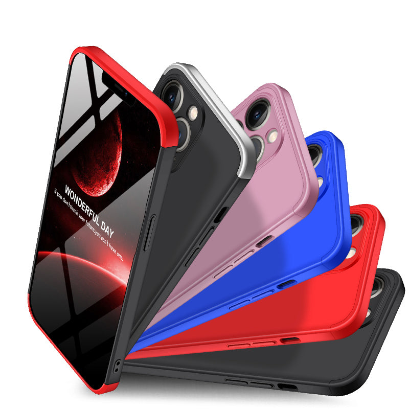 Varyfun 3 in 1 Full Protection Case For iPhone With Logo Hole Hard Plastic Cover For iPhone 13 12 Pro Max - {{ shop_name}} varyfun