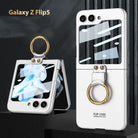 Electroplated Samsung Galaxy Z Flip 5 Case with Front Screen Tempered Glass Protector and Ring - mycasety2023 Mycasety