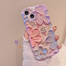 Load image into Gallery viewer, High Quality Blue Light Flower iPhone Case With Lanyard - {{ shop_name}} varyfun
