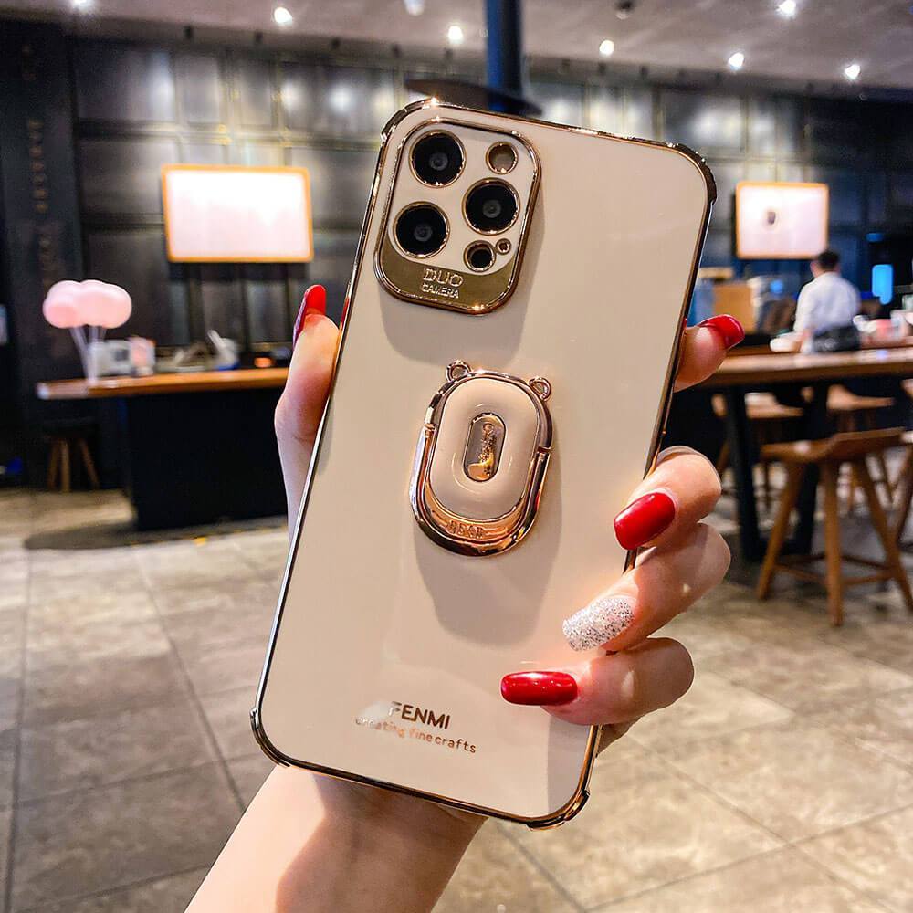 Luxury Electroplating Stand Ring Holder Phone Case With Finger Ring for iPhone 12 Pro MAX 11 Pro XS XR X SE 6 6s 7 8 Plus 12Mini - {{ shop_name}} Varyfun