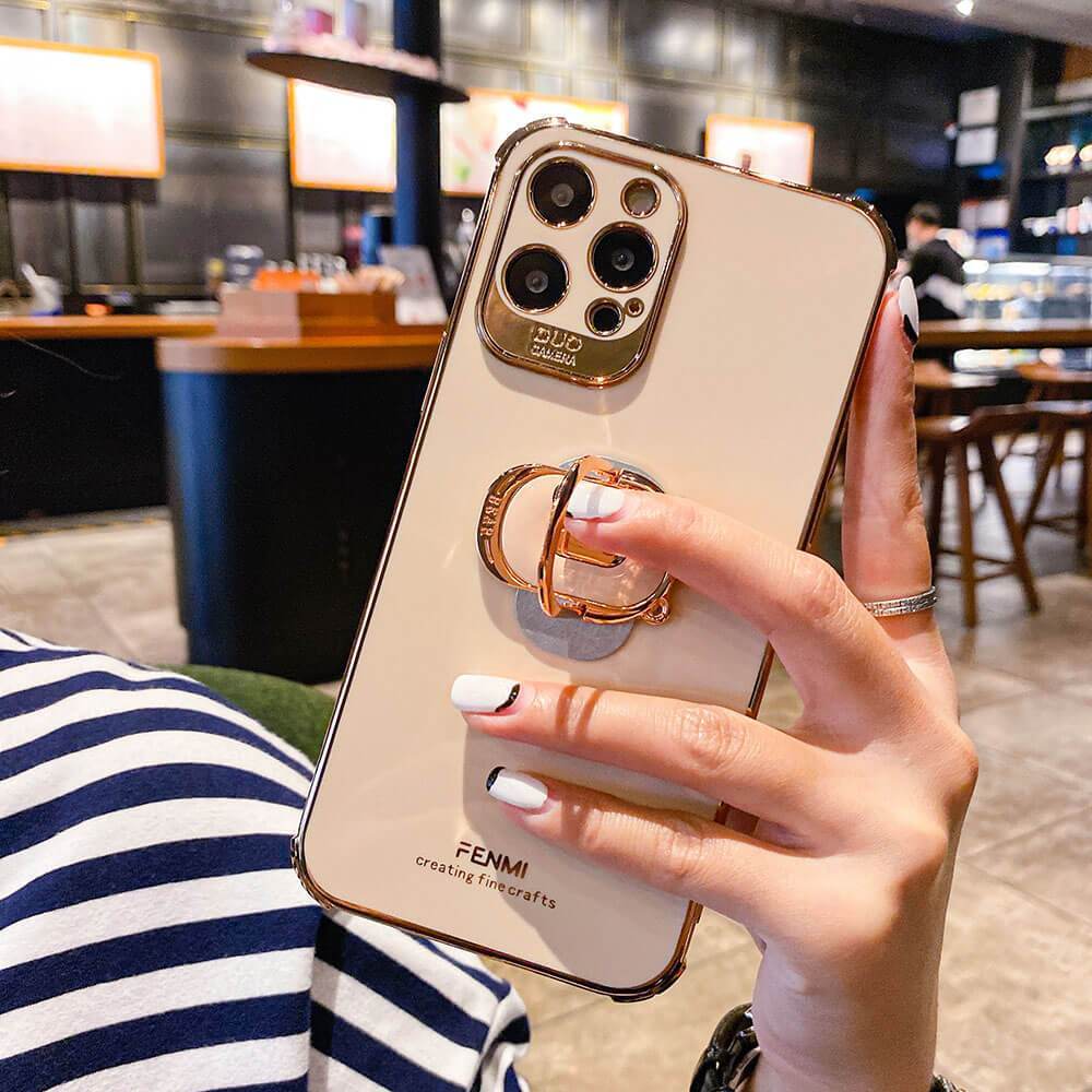 Luxury Electroplating Stand Ring Holder Phone Case With Finger Ring for iPhone 12 Pro MAX 11 Pro XS XR X SE 6 6s 7 8 Plus 12Mini - {{ shop_name}} Varyfun