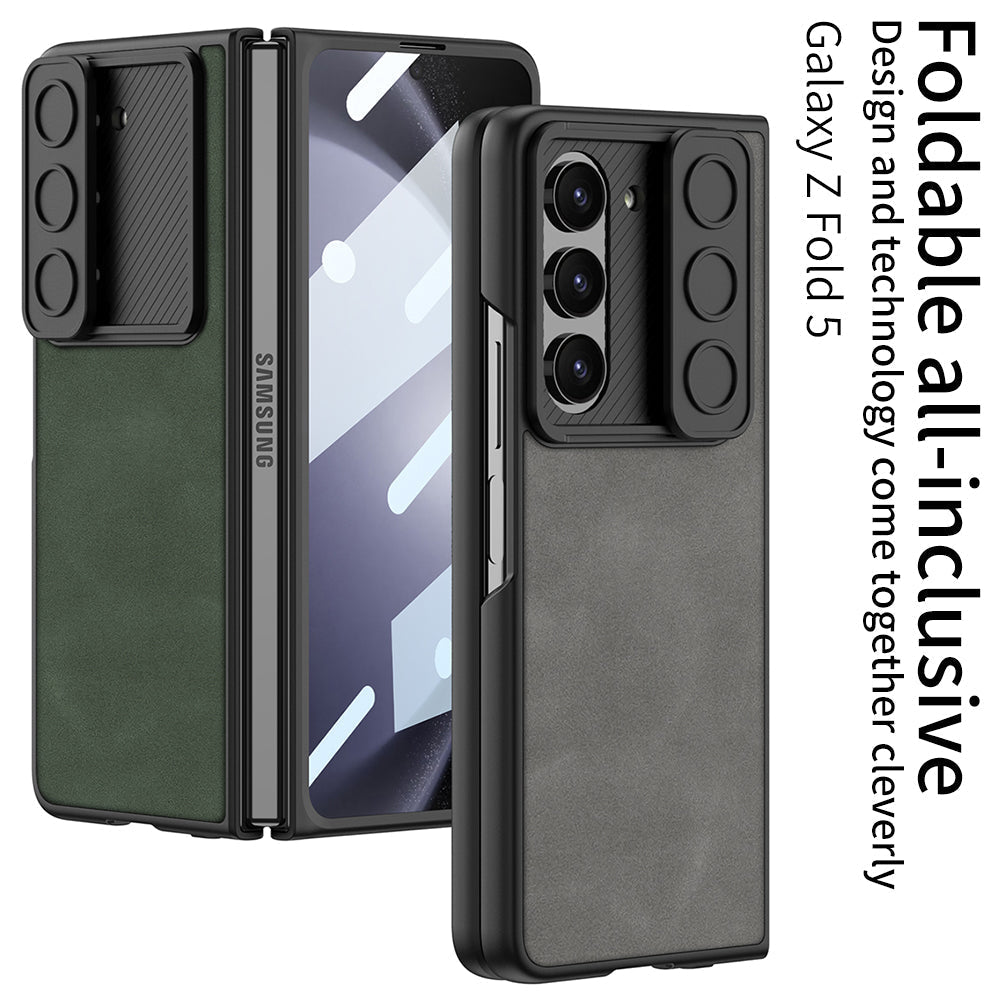 Ultra-thin Samsung Galaxy Z Fold5 Full Inclusive Leather Case with Film & Sliding Window Shell - mycasety2023 Mycasety