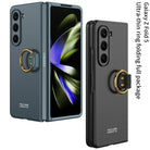 Electroplated Slim Samsung Galaxy Z Fold 5 Case with Front Screen Tempered Glass Protector & Ring - mycasety2023 Mycasety