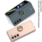 Electroplated Slim Samsung Galaxy Z Fold 5 Case with Front Screen Tempered Glass Protector & Ring - mycasety2023 Mycasety