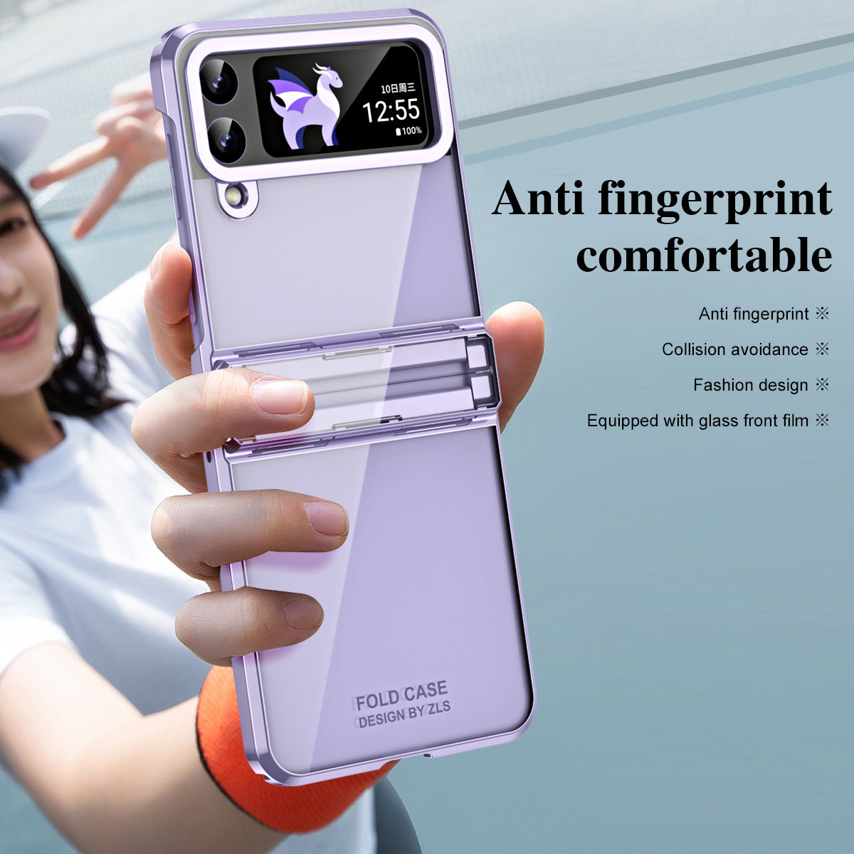 Electroplating Clear Phone Case For Samsung Galaxy Z Flip5 Flip4 Flip3 5G