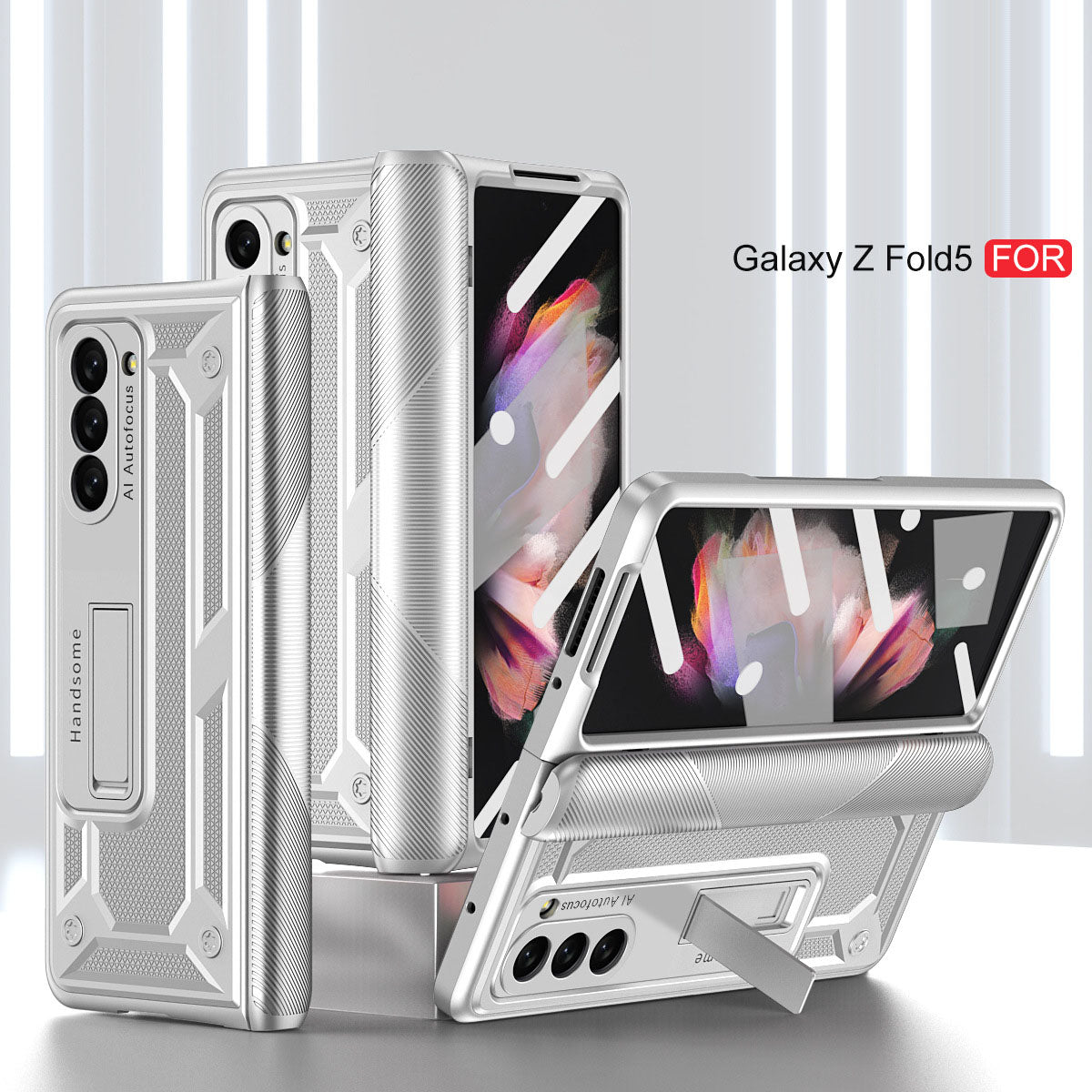 360 All Inclusive Samasung Galaxy Z Fold5 Fold4 Fold3 Case With Hinge Lid & Kick-stand - mycasety2023 Mycasety