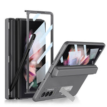 Load image into Gallery viewer, NEWEST Magnetic Folding Full Wrap Protective Pen Case With Back Screen Glass Hinge Holder Phone Cover For Samsung Galaxy Z Fold 3 5G - {{ shop_name}} varyfun

