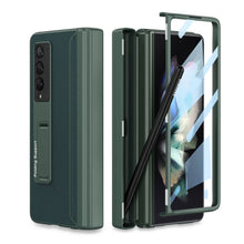 Load image into Gallery viewer, NEWEST Magnetic Folding Full Wrap Protective Pen Case With Back Screen Glass Hinge Holder Leather Phone Cover For Samsung Galaxy Z Fold 3 5G - {{ shop_name}} varyfun
