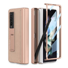 NEWEST Magnetic Folding Full Wrap Protective Pen Case With Back Screen Glass Hinge Holder Leather Phone Cover For Samsung Galaxy Z Fold 3 5G - {{ shop_name}} varyfun